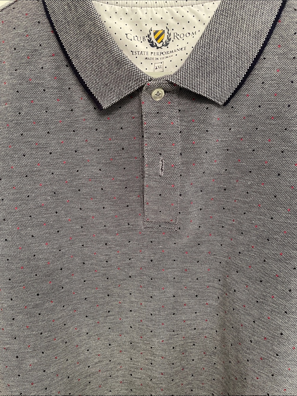 Club Room Heather Gray Polo with Micro Dot Accent